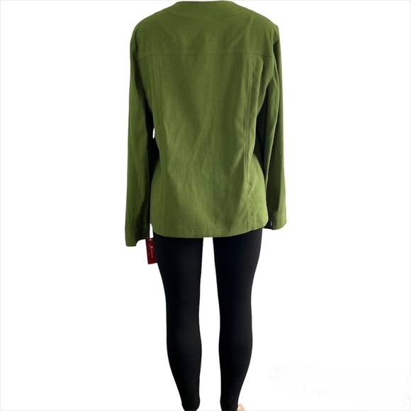3/$30 🍂 JM Collection Women’s Jacket Full Zip Pockets Green Size 14 - Picture 7 of 10